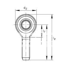 杆端轴承 GAKSR12-PS, 根据 DIN ISO 12 240-4 标准，特种钢材料，带右旋外螺纹，免维护