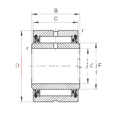 滚针轴承 NA4901-2RSR, 尺寸系列 49，两侧唇密封