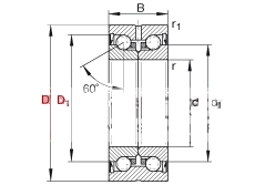 推力角接触球轴承 ZKLN3062-2RS-PE, 增加公差，双向，两侧唇密封