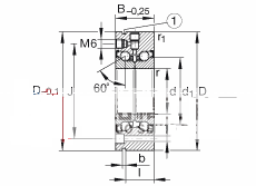 推力角接触球轴承 ZKLF70155-2Z, 双向，螺钉安装，两侧间隙密封