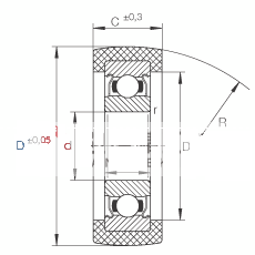 滚轮 KLRU12X35X12-2Z, 带塑料箍，两侧密封