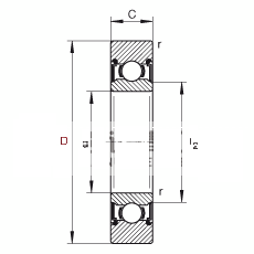 滚轮 LR201-2RSR, 双面密封