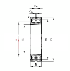 圆柱滚子轴承 NN3032-AS-K-M-SP, 根据 DIN 5412-4 标准的主要尺寸, 非定位轴承, 双列，带锥孔，锥度 1:12 ，可分离, 带保持架，减小的径向内部游隙，限制公差