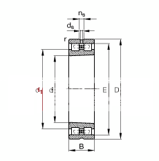 圆柱滚子轴承 NN3017-AS-K-M-SP, 根据 DIN 5412-4 标准的主要尺寸, 非定位轴承, 双列，带锥孔，锥度 1:12 ，可分离, 带保持架，减小的径向内部游隙，限制公差