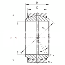 关节轴承 GE200-DO-2RS, 根据 DIN ISO 12 240-1 标准, 需维护，两侧唇密封