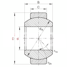 关节轴承 GE6-FO, 根据 DIN ISO 12 240-1 标准，需维护