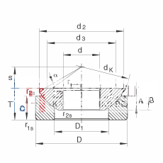 推力关节轴承 GE180-AX, 根据 DIN ISO 12 240-3 标准，需维护