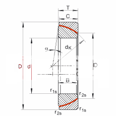 角接触关节轴承 GE150-SW, 根据 DIN ISO 12 240-2 标准，免维护