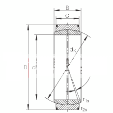 关节轴承 GE1000-DO, 根据 DIN ISO 12 240-1 标准，需维护