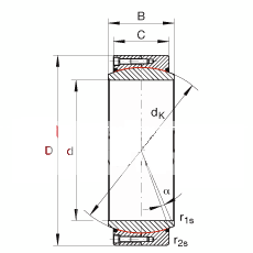 大的关节轴承 GE950-DW-2RS2, 根据 DIN ISO 12 240-1 标准, 免维护，两侧密封