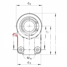 液压杆端轴承 GIHNRK50-LO, 根据 DIN ISO 12 240-4 标准，带右旋螺纹夹紧装置，需维护