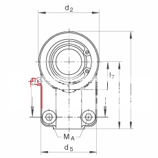 液压杆端轴承 GIHNRK12-LO, 根据 DIN ISO 12 240-4 标准，带右旋螺纹夹紧装置，需维护