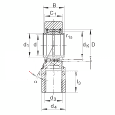 液压杆端轴承 GIHNRK110-LO, 根据 DIN ISO 12 240-4 标准，带右旋螺纹夹紧装置，需维护