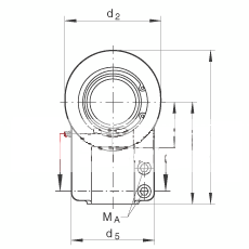 液压杆端轴承 GIHNRK110-LO, 根据 DIN ISO 12 240-4 标准，带右旋螺纹夹紧装置，需维护