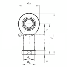 杆端轴承 GIL45-DO-2RS, 根据 DIN ISO 12 240-4 标准，带左旋内螺纹，需维护，两侧唇密封
