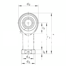 杆端轴承 GIKL10-PB, 根据 DIN ISO 12 240-4 标准，带左旋内螺纹，需维护