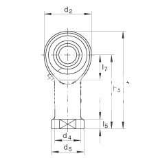 杆端轴承 GIKR12-PB, 根据 DIN ISO 12 240-4 标准，带右旋内螺纹，需维护