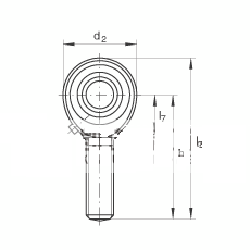 杆端轴承 GAKR12-PB, 根据 DIN ISO 12 240-4 标准，带右旋外螺纹，需维护