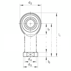 杆端轴承 GIKL12-PW, 根据 DIN ISO 12 240-4 标准，带左旋内螺纹，需维护