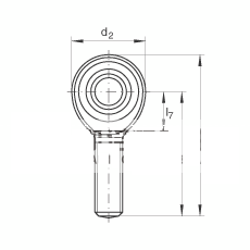 杆端轴承 GAKL12-PW, 根据 DIN ISO 12 240-4 标准，带左旋外螺纹，需维护