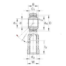 杆端轴承 GAR10-DO, 根据 DIN ISO 12 240-4 标准，带右旋外螺纹，需维护
