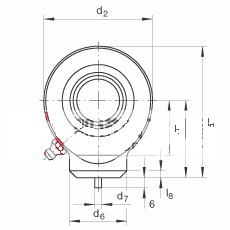 液压杆端轴承 GK12-DO, 根据 DIN ISO 12 240 标准，带焊接面，需维护