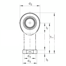 杆端轴承 GIL12-UK, 根据 DIN ISO 12 240-4 标准，带左旋内螺纹，需维护