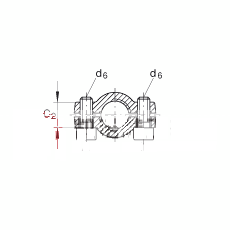 液压杆端轴承 GIHNRK12-LO, 根据 DIN ISO 12 240-4 标准，带右旋螺纹夹紧装置，需维护