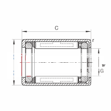 冲压外圈滚柱离合器 HFL0615-KF, 滑动或滚动轴承布置，塑料弹簧