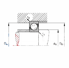 角接触球轴承 7321-B-MP, 根据 DIN 628-1 标准的主要尺寸，接触角 α = 40°