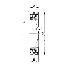 主轴轴承 HSS71916-C-T-P4S, 调节，成对安装，接触角 α = 15°，两侧唇密封，非接触，加严公差