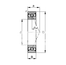 主轴轴承 HCS7013-E-T-P4S, 调节，成对或单元安装，接触角 α = 25°，两侧唇密封，非接触，限制公差
