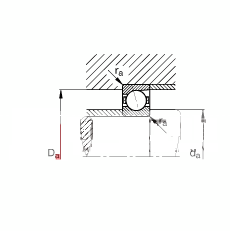主轴轴承 B7240-C-T-P4S, 调节，成对安装，接触角 α = 15°，限制公差