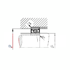 主轴轴承 HCS71919-C-T-P4S, 调节，成对安装，接触角 α = 15°，两侧唇密封，非接触，限制公差