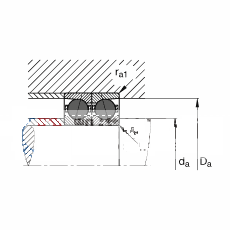 主轴轴承 HCB7040-C-T-P4S, 调节，成对或单元安装，接触角 α = 15°，陶瓷球，限制公差