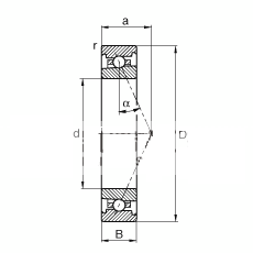 主轴轴承 HS71914-E-T-P4S, 调节，成对或单元安装，接触角 α = 25°，限制公差