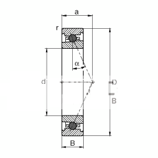 主轴轴承 HC7000-E-T-P4S, 调节，成对或单元安装，接触角 α = 25°，陶瓷球，限制公差