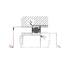 主轴轴承 HCB71919-C-2RSD-T-P4S, 调节，成对或单元安装，接触角 α = 15°，陶瓷球，两侧唇密封，非接触，限制公差