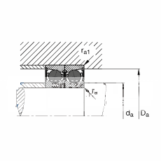 主轴轴承 HCB7201-E-2RSD-T-P4S, 调节，成对或单元安装，接触角 α = 25°，陶瓷球，两侧唇密封，非接触，限制公差