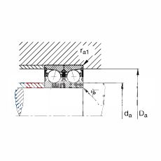 主轴轴承 B71926-C-2RSD-T-P4S, 调节，成对安装，接触角 α = 15°，两侧唇密封，非接触，加严公差