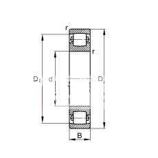 鼓形滚子轴承 20326-MB, 根据 DIN 635-1 标准的主要尺寸