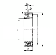 调心滚子轴承 24140-B-K30, 根据 DIN 635-2 标准的主要尺寸, 锥孔，锥度 1:30