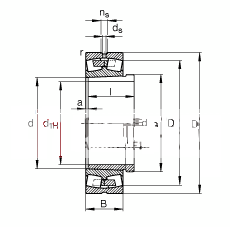 调心滚子轴承 23052-K-MB + AH3052, 根据 DIN 635-2 标准的主要尺寸, 带锥孔和退卸套